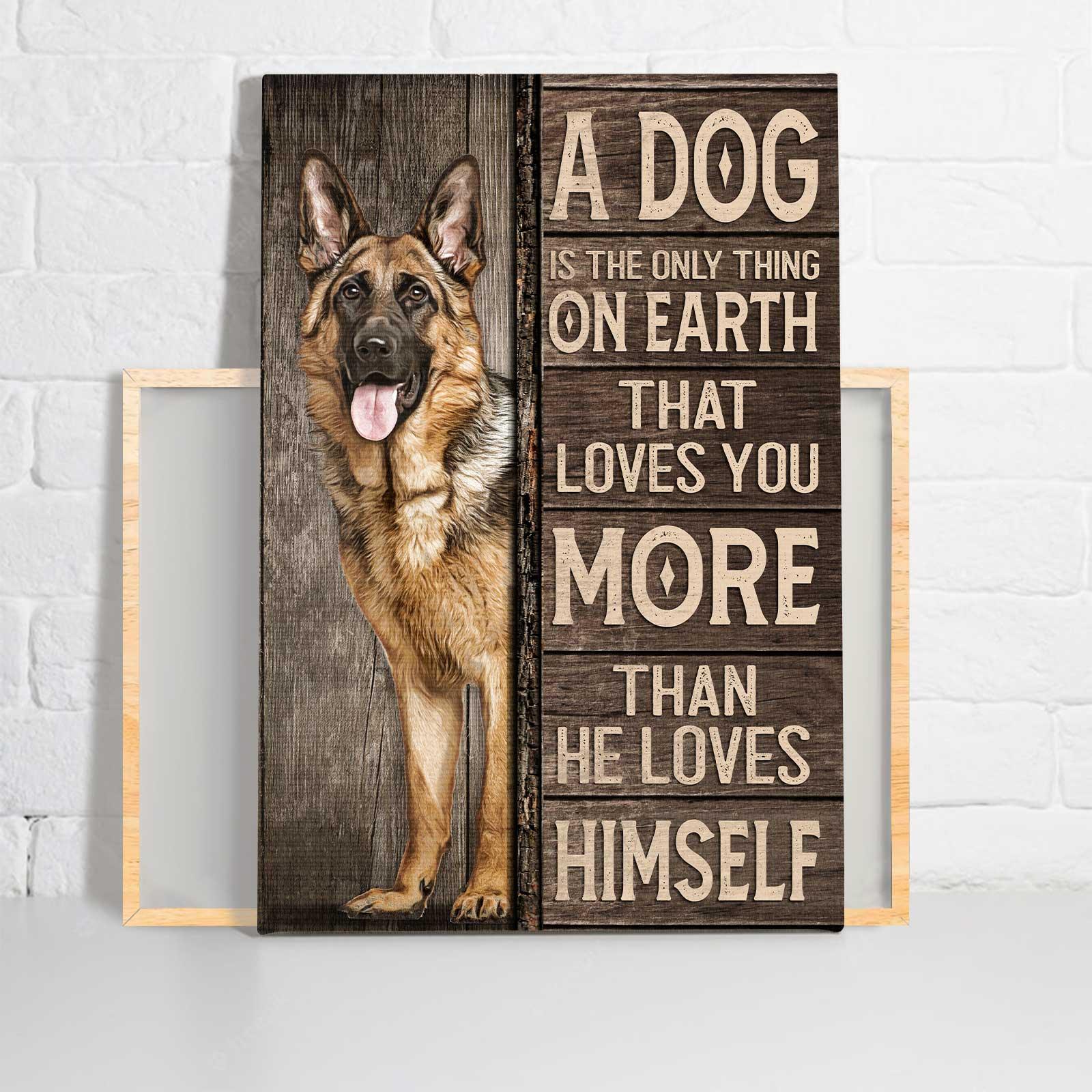 German Shepherd Portrait Canvas - German Shepherd Drawing, A Dog Loves You More Than He Loves Himself - Gift For German Shepherd Lovers, Dog Lovers - Image 2