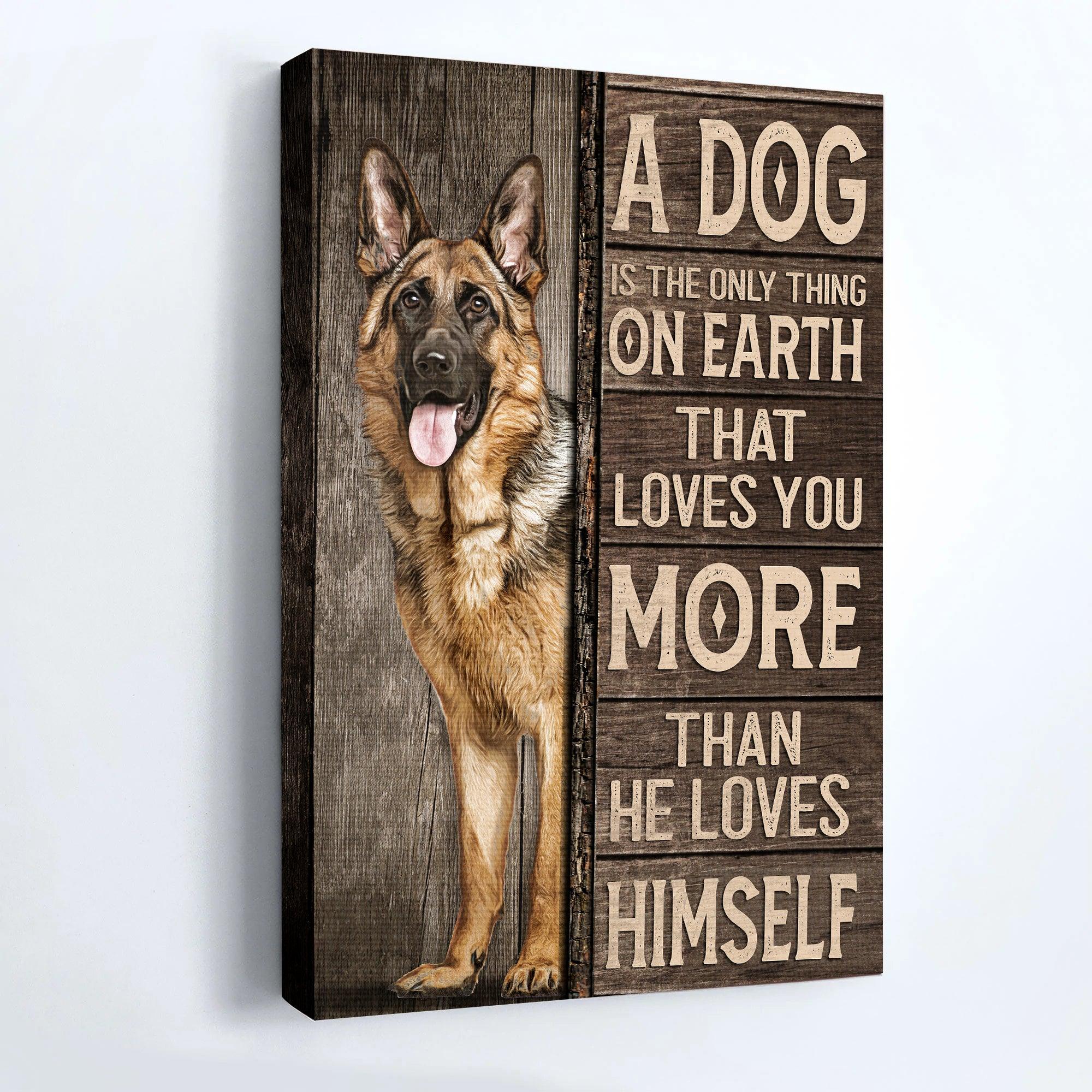 German Shepherd Portrait Canvas - German Shepherd Drawing, A Dog Loves You More Than He Loves Himself - Gift For German Shepherd Lovers, Dog Lovers - Image 4