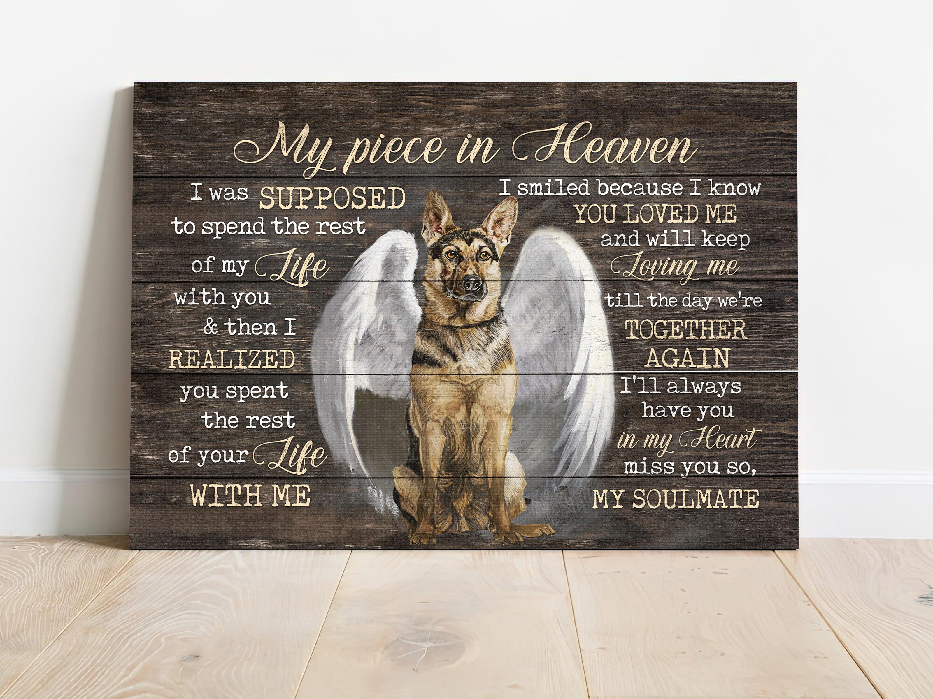 German Shepherd Premium Wrapped Landscape Canvas - German Shepherd, My Piece In Heaven - Memorial Gift For Members Family, German Shepherd Lovers - Image 2