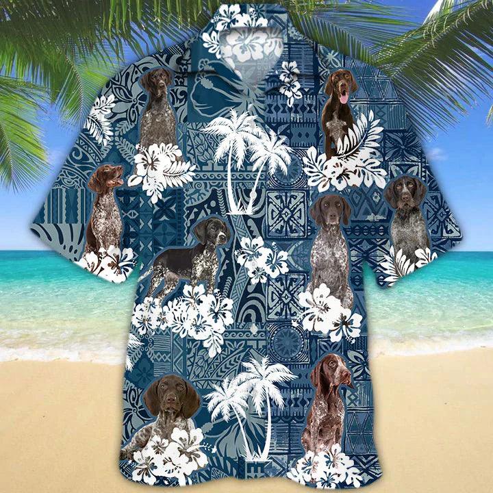 German Shorthaired Pointer Hawaiian Shirt - Palm Tree Hawaiian Shirt - Perfect Gift For Friend, Family