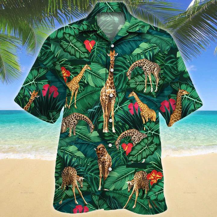 Giraffe Hawaiian Shirt - Giraffe Lovers Gift Hawaiian Shirt - Perfect Gift For Friend, Family