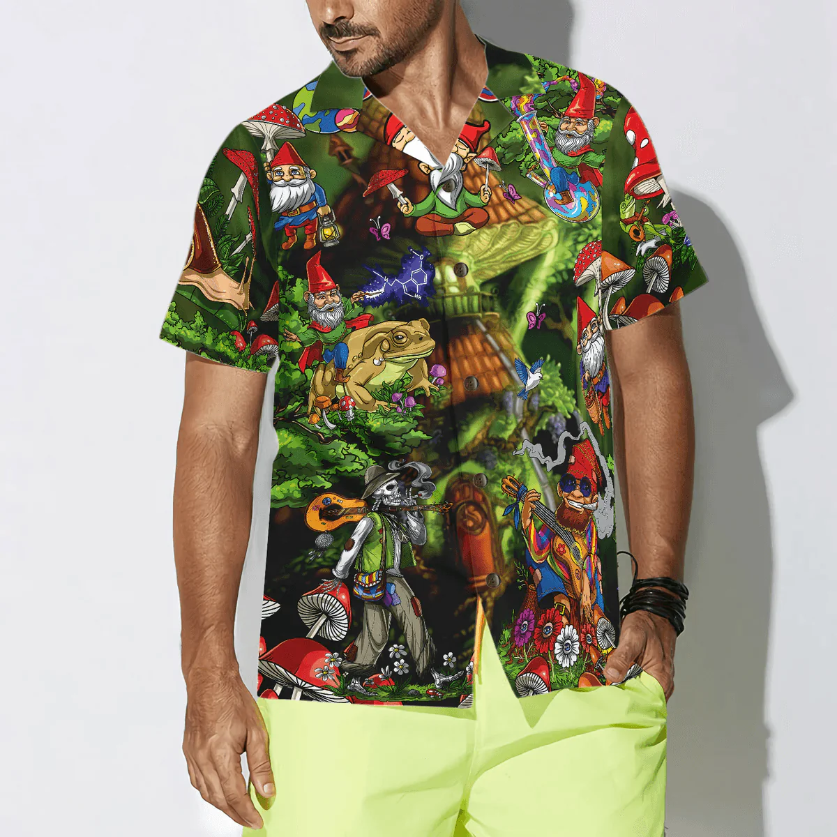 Gnome Hippie Hawaiian Shirt - Perfect Gift For Husband, Boyfriend, Friend, Family - Image 2