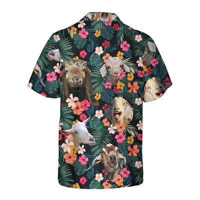 Goat Hawaiian Shirt, Tropical Flowers And Leaves Aloha Shirt For Men - Perfect Gift For Men, Husband, Boyfriend, Friend, Family - Image 2
