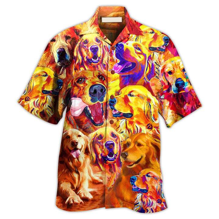 Golden Retriever Aloha Hawaii Shirt - Golden Retriever Dad Ever Christmas Hawaiian Shirt For Summer - Perfect Gift For Dog Lovers, Friend, Family - Image 2
