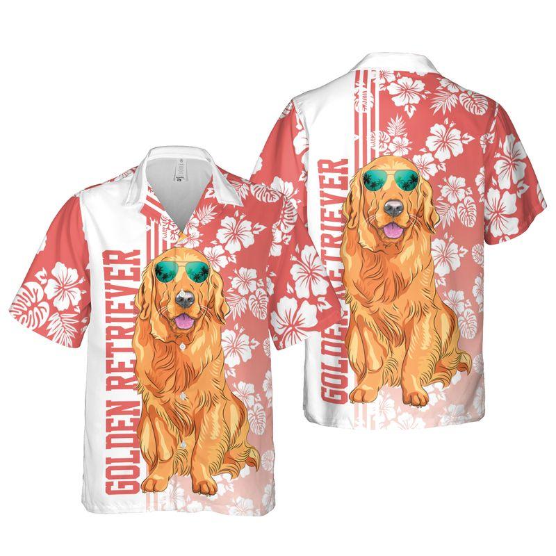 Golden Retriever Dog Aloha Hawaiian Shirts For Summer, Tropical Hawaiian Set Holiday Outfits For Men Women, Gift For Dog Lovers, Dog Mom Dad, Friend - Image 6
