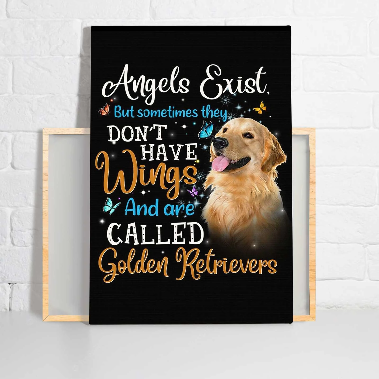 Golden Retriever Portrait Canvas - But Sometimes They Don't Have Wings And Are Called Premium Wrapped Canvas, Perfect Gift For Golden Retriever Lover - Image 2