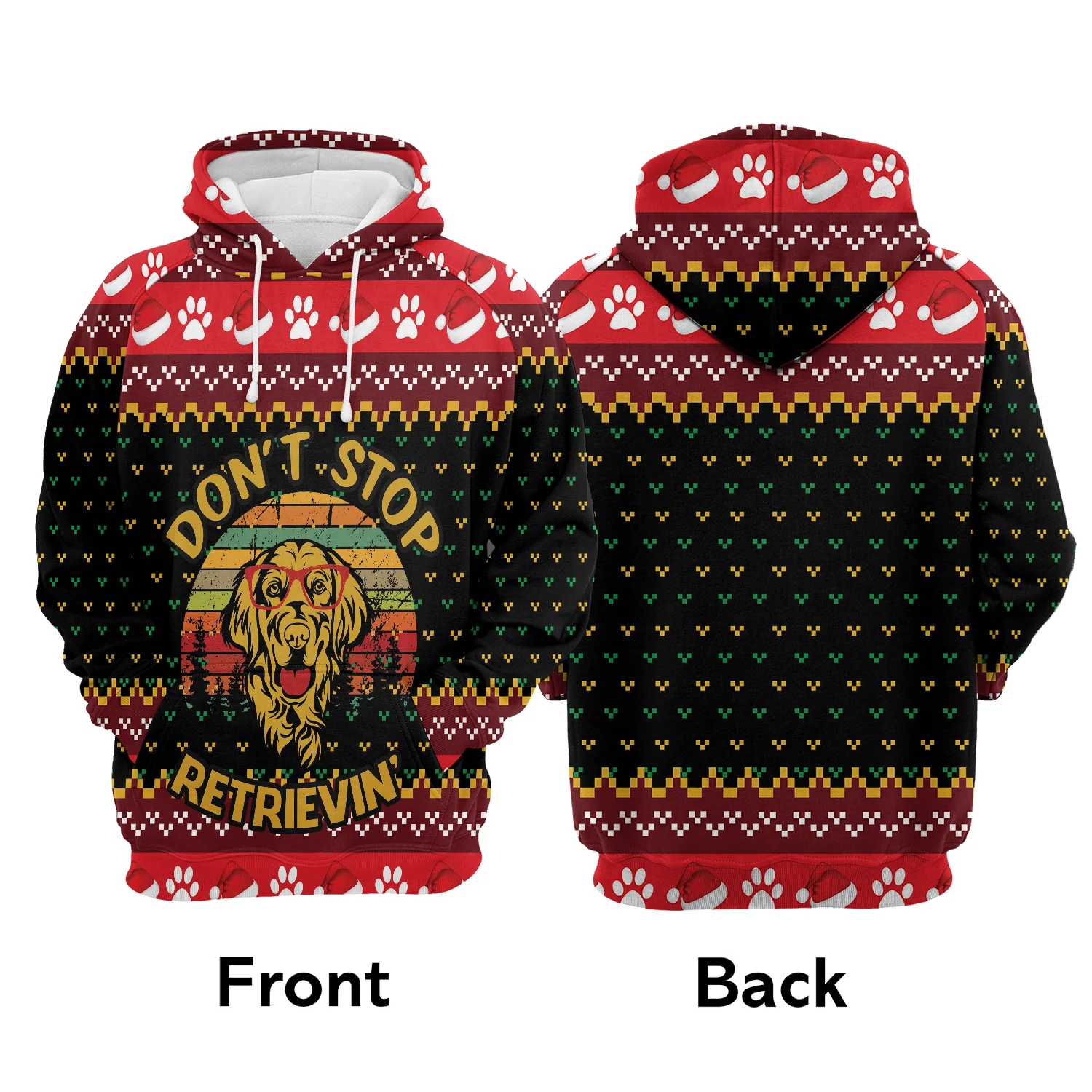 Golden Retriever Pullover Premium Hoodie Don‘t Stop Retrievin, Perfect Outfit For Men And Women On Christmas New Year Autumn Winter - Image 2