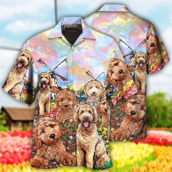 Goldendoodle Aloha Hawaii Shirt - Goldendoodle Dog With Flowers Hawaiian Shirt For Summer - Perfect Gift For Dog Lovers, Friend, Family - Image 2