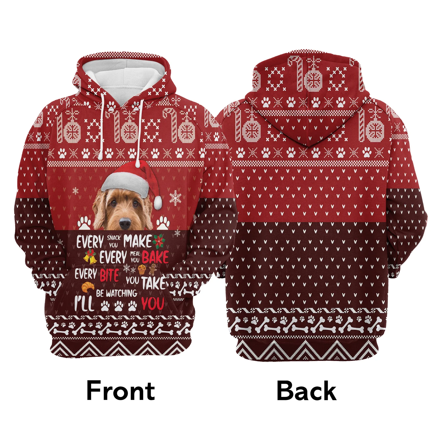 Goldendoodle Pullover Premium Hoodie Will Be Watching You, Perfect Outfit For Men And Women On Christmas New Year Autumn Winter - Image 2