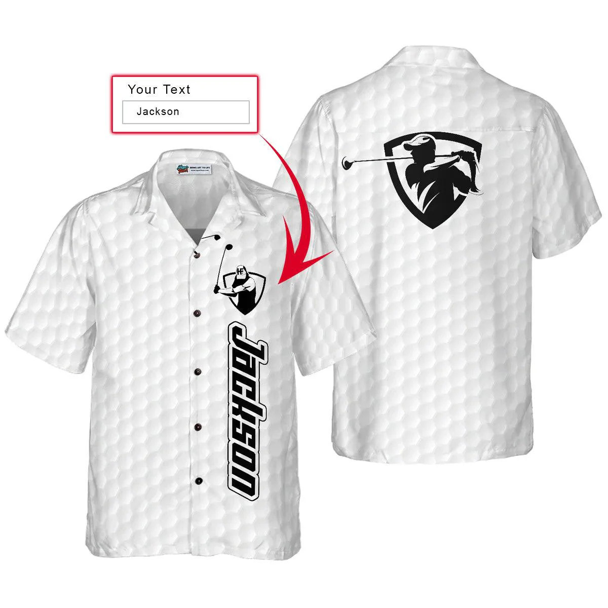 Golf Aloha Hawaiian Shirt Custom, Golf Texture With Logo Personalized Hawaiian Shirt - Perfect Gift For Men, Women, Golf Lover