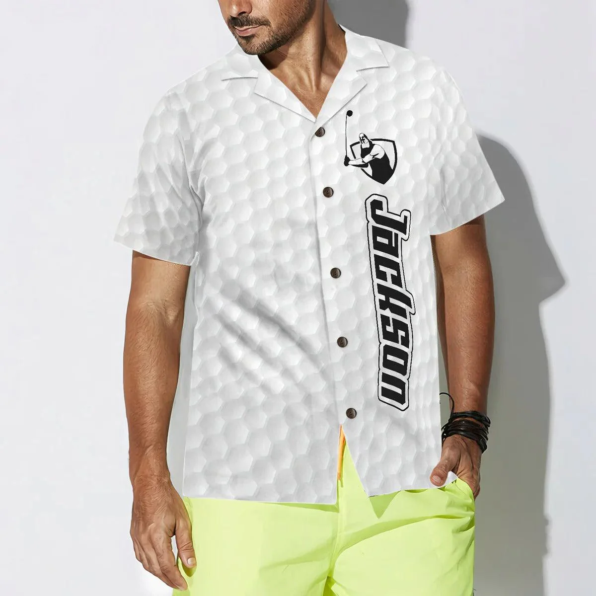 Golf Aloha Hawaiian Shirt Custom, Golf Texture With Logo Personalized Hawaiian Shirt - Perfect Gift For Men, Women, Golf Lover - Image 4