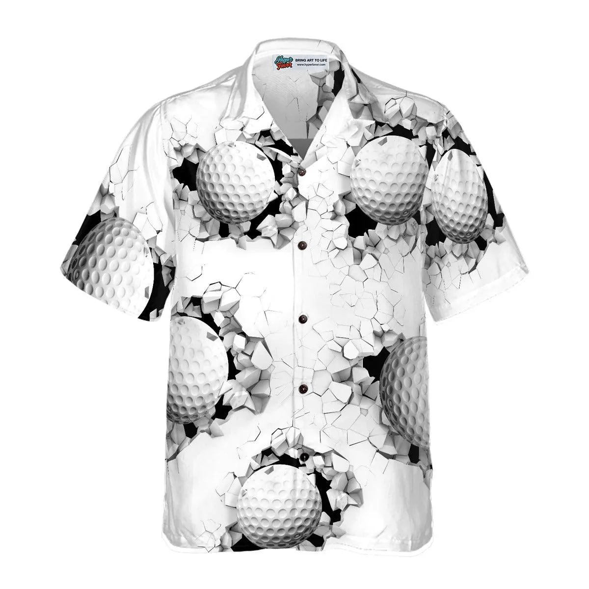 Golf Aloha Hawaiian Shirt, Golf Ball Breaking Through Wall Hawaiian Shirt, Golf Aloha Shirt For Summer - Perfect Gift For Men, Women, Golf Lover - Image 3