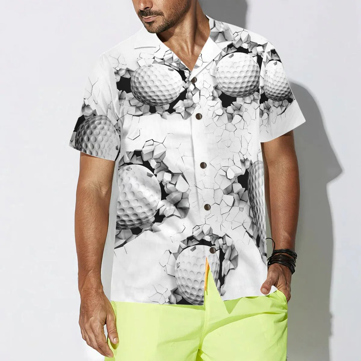 Golf Aloha Hawaiian Shirt, Golf Ball Breaking Through Wall Hawaiian Shirt, Golf Aloha Shirt For Summer - Perfect Gift For Men, Women, Golf Lover - Image 4