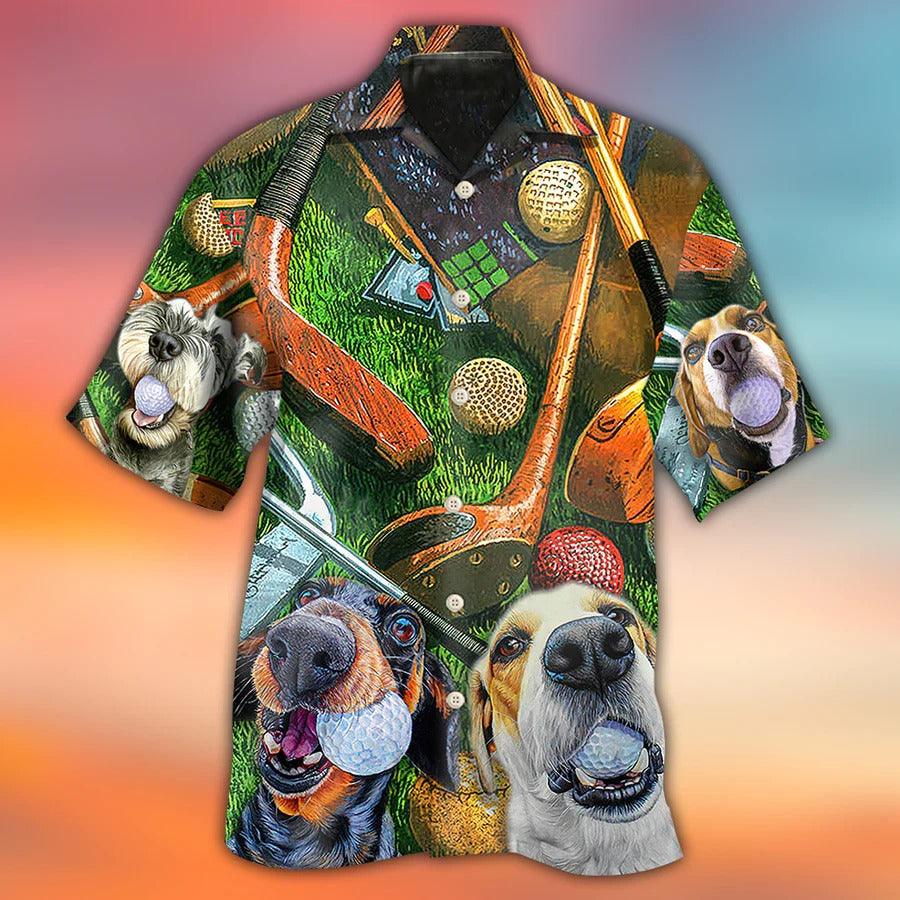 Golf Aloha Hawaiian Shirt - Golf Vintage Style Funny Dog Hawaiian Shirt For Summer- Perfect Gift For Men, Women, Golfer - Image 2