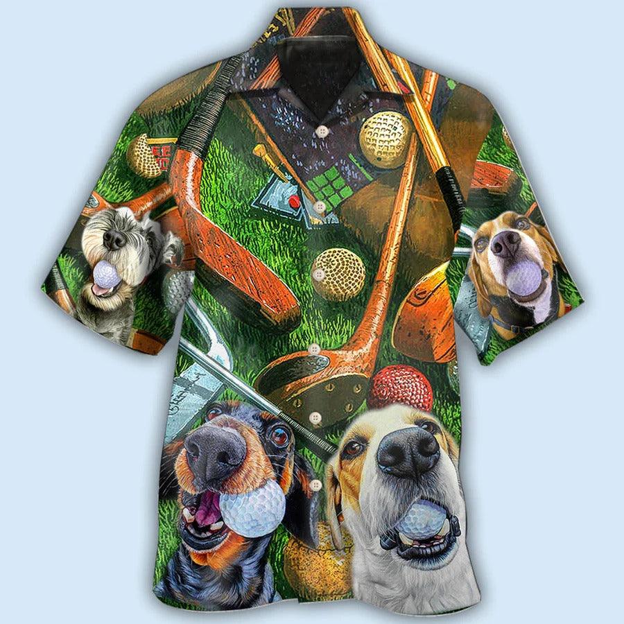 Golf Aloha Hawaiian Shirt - Golf Vintage Style Funny Dog Hawaiian Shirt For Summer- Perfect Gift For Men, Women, Golfer - Image 3