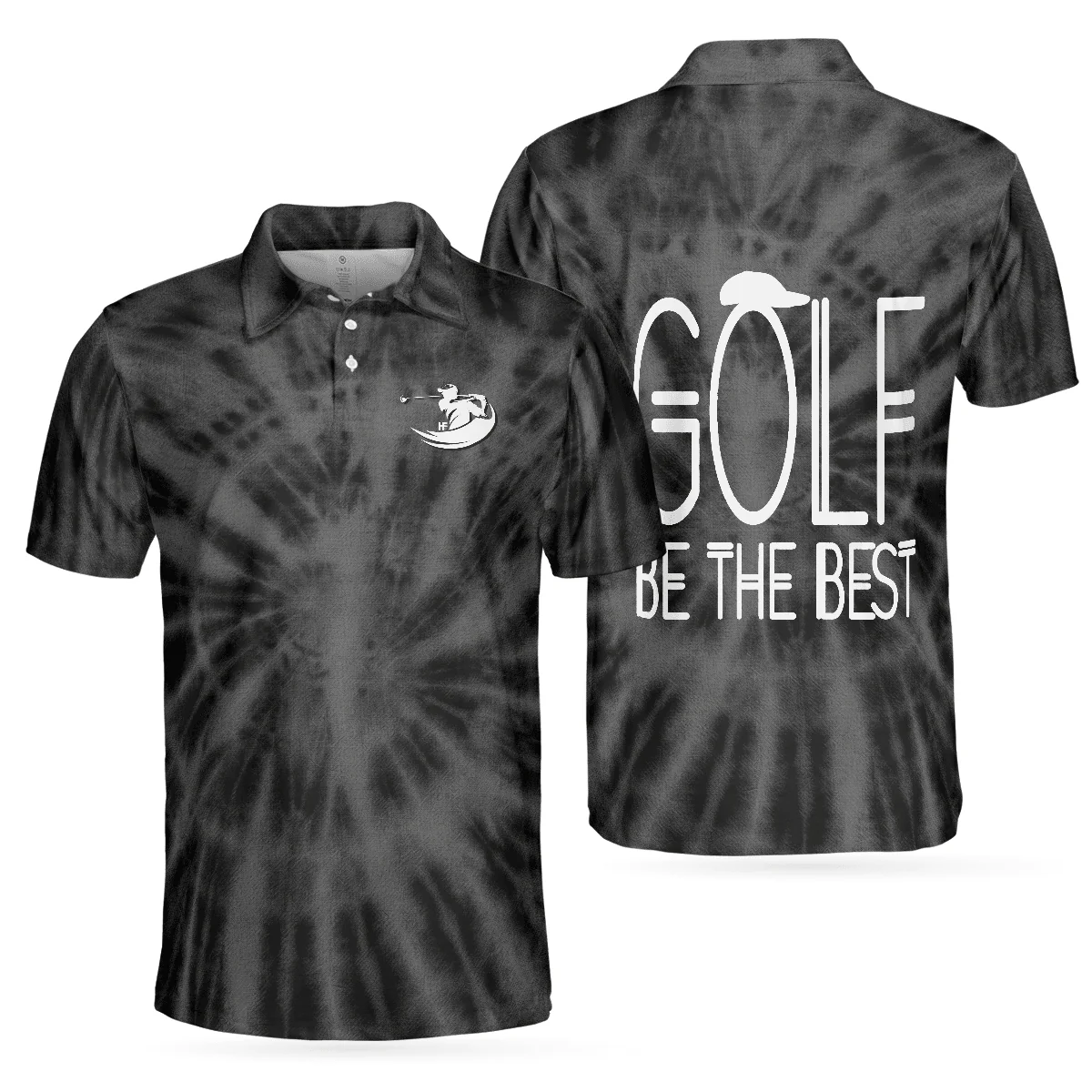 Men Golf Polo Shirt - Golf Be The Best, Black Tie Dye Men Polo Shirt - Perfect Polo Shirt For Men, Golfers