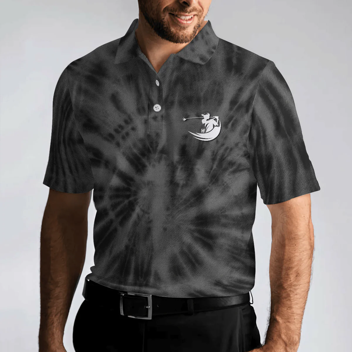 Men Golf Polo Shirt - Golf Be The Best, Black Tie Dye Men Polo Shirt - Perfect Polo Shirt For Men, Golfers - Image 4