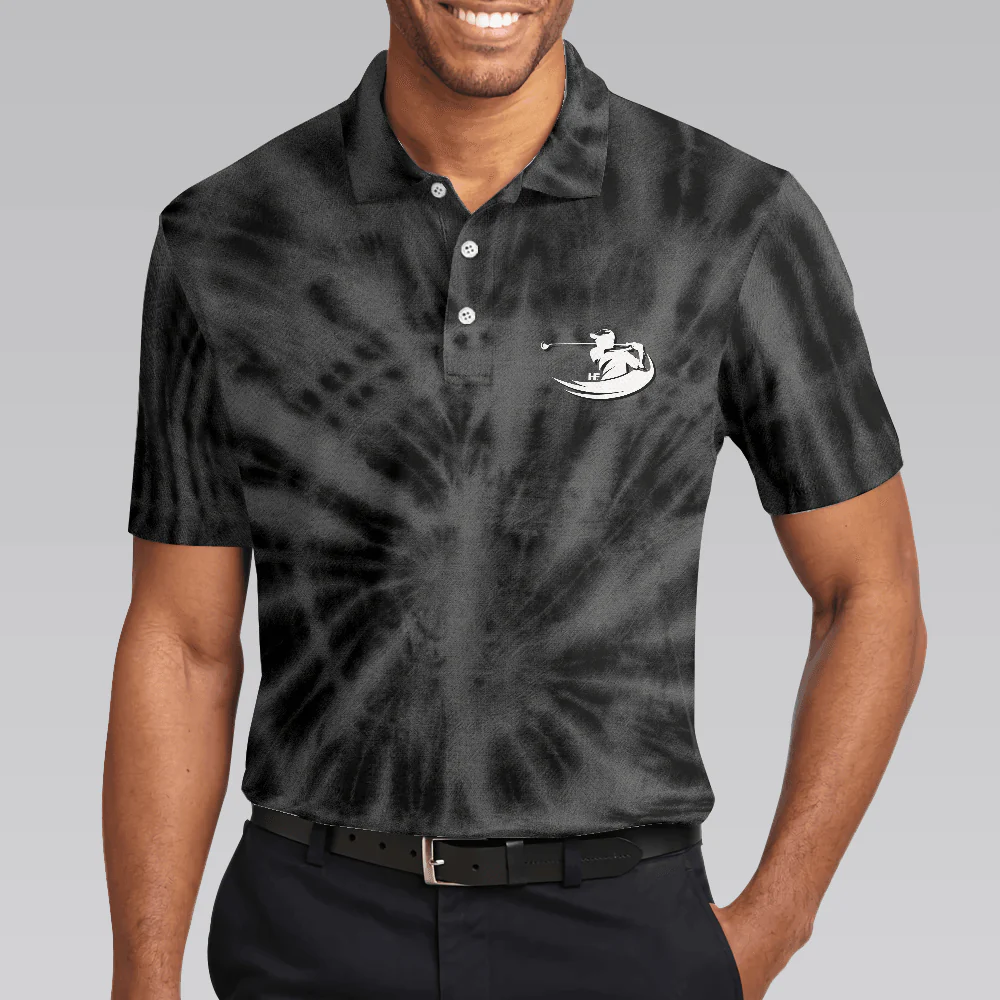 Men Golf Polo Shirt - Golf Be The Best, Black Tie Dye Men Polo Shirt - Perfect Polo Shirt For Men, Golfers - Image 5