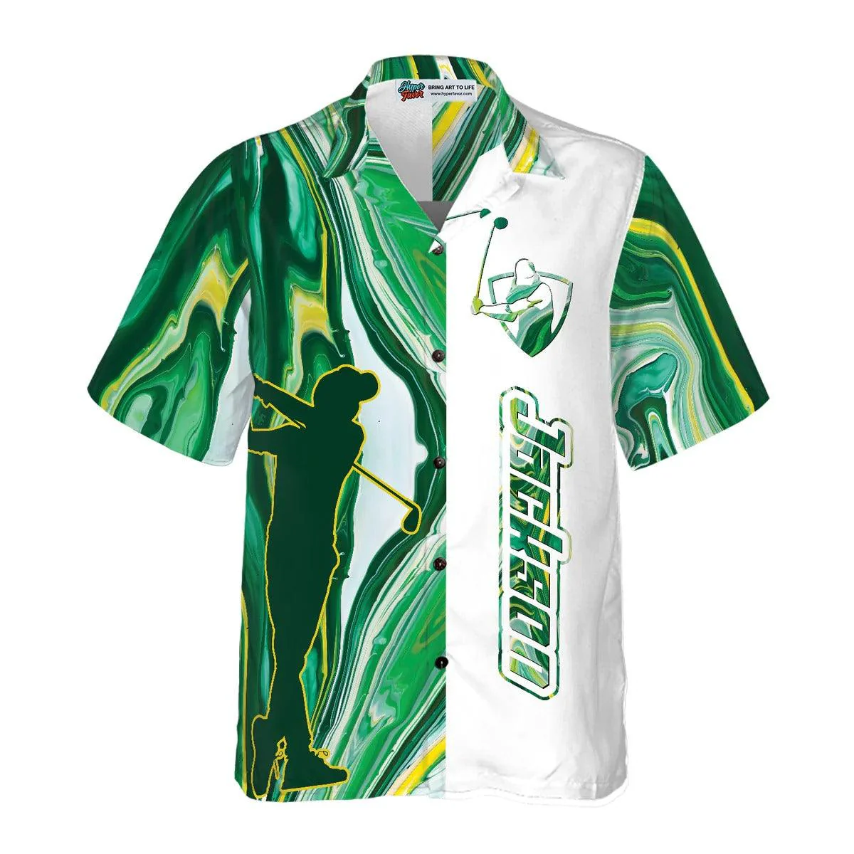 Golf Custom Aloha Hawaiian Shirt, Golf Green Fluid Art Aloha Shirt, Golf Hawaiian Shirt For Summer - Perfect Gift For Men, Women, Golf Lover, Friend - Image 2