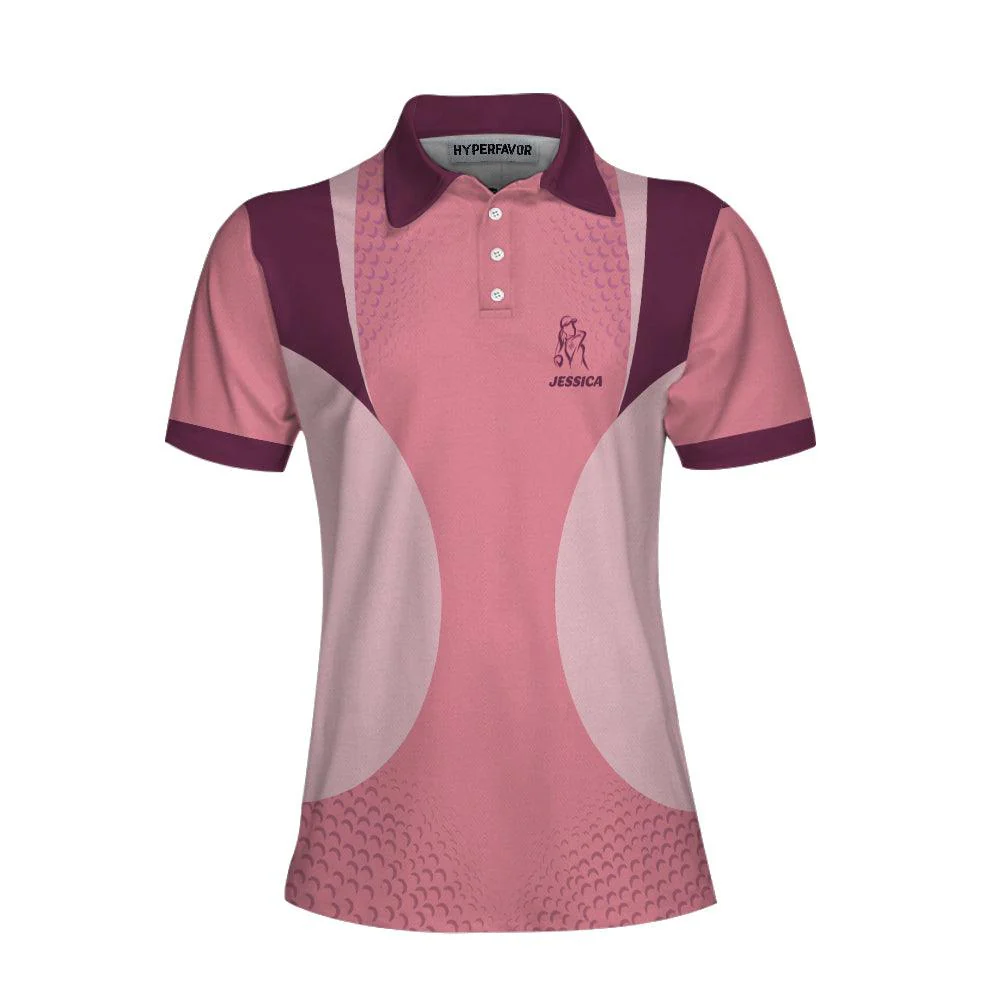 Golf Custom Name Women Polo Shirt, Golf And Wine Kind Of Girl Personalized Women Polo Shirts, Golfing Gift For Ladies, Golfers, Golf Lovers - Image 2