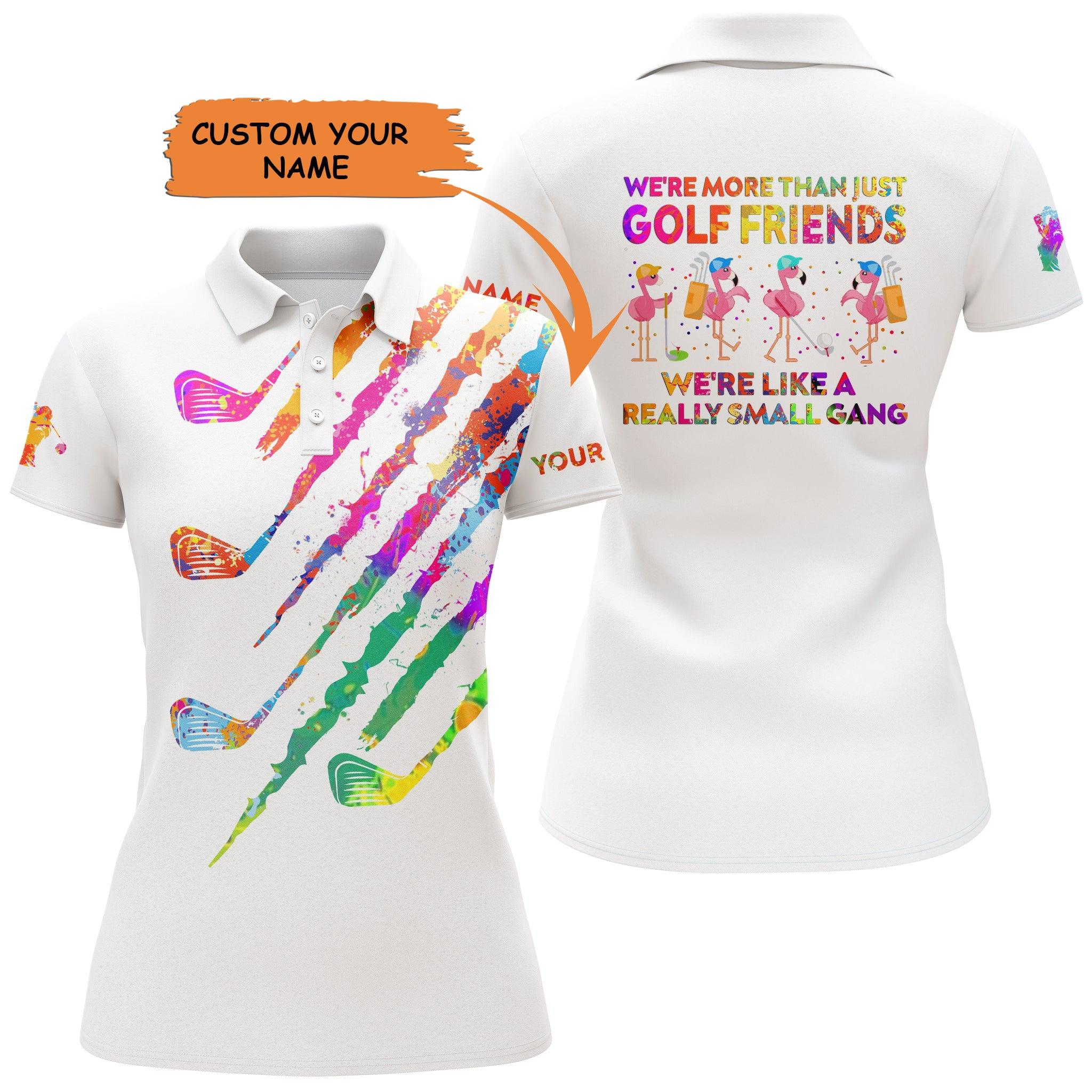 Golf Custom Name Women Polo Shirt, Golf Clubs Watercolor Flamingo Personalized Women Polo Shirt - Perfect Gift For Ladies, Girls, Golf Lovers, Golfers