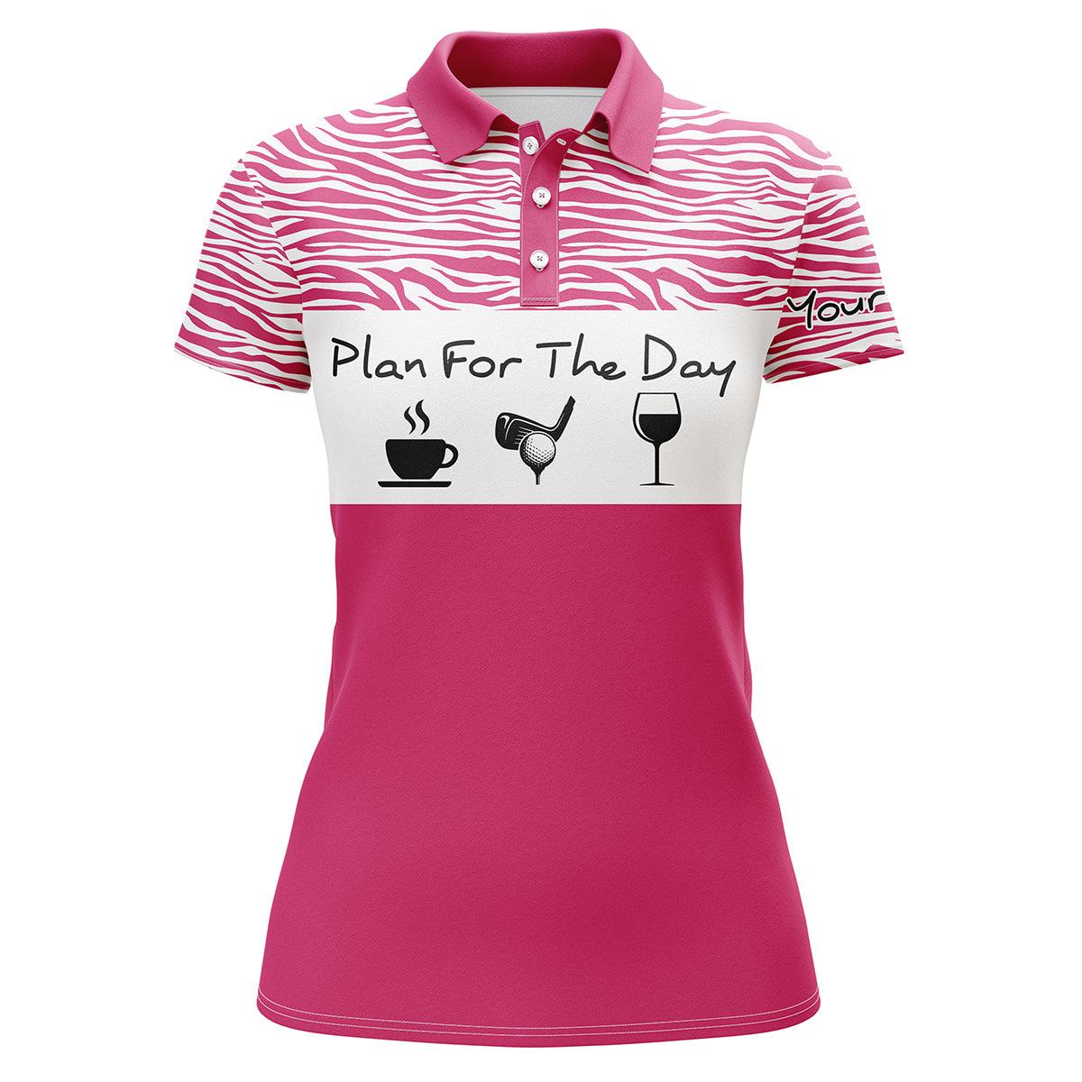 Golf Custom Name Women Polo Shirt, Plan For The Day Coffee Golf Wine, Funny Personalized Women Polo Shirts, Gift For Ladies, Golfers, Golf Lovers - Image 6