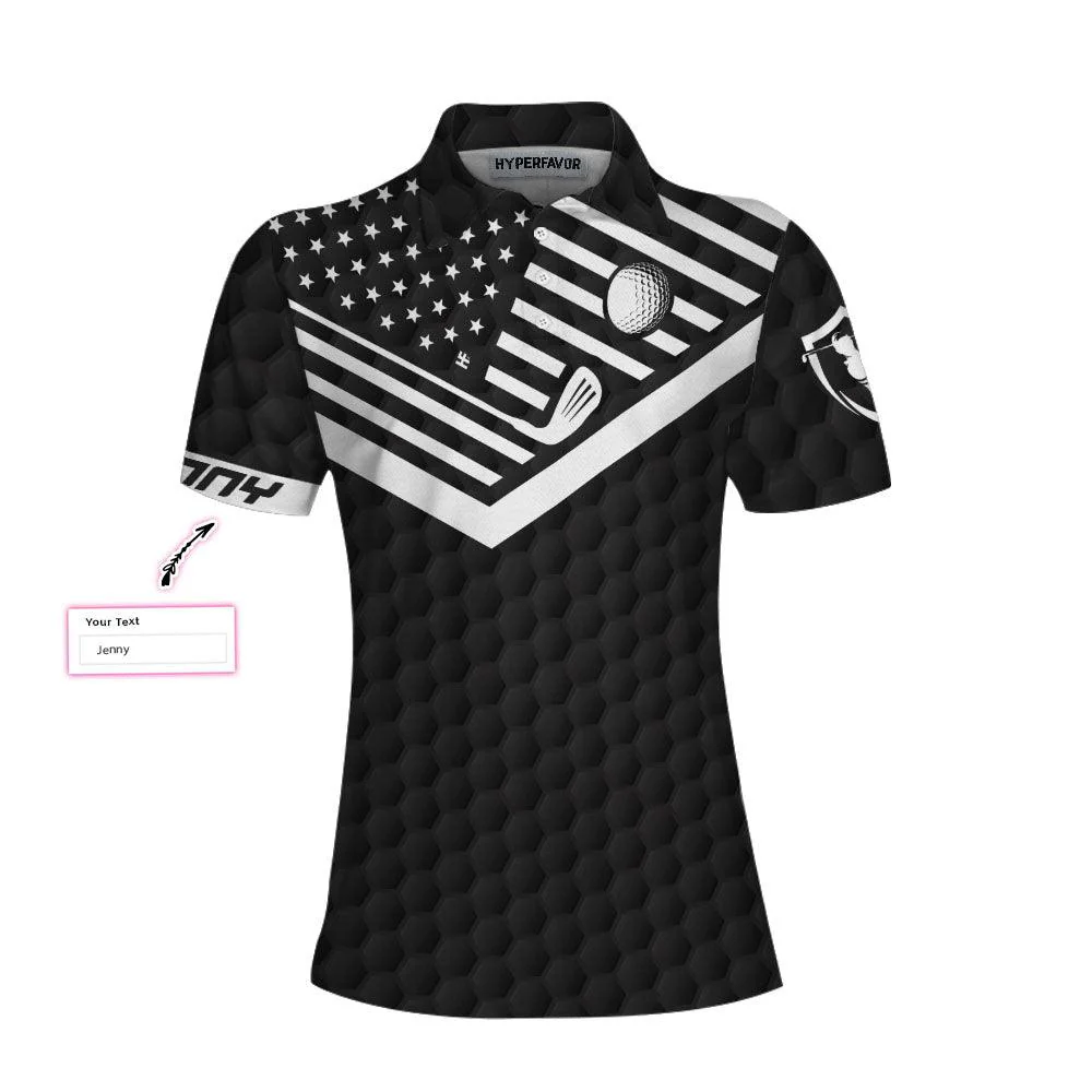 Golf Custom Name Women Polo Shirt, Swing Swear Drink Repeat Black Personalized Women Polo Shirts, Golfing Gift For Ladies, Golfers, Golf Lovers - Image 2