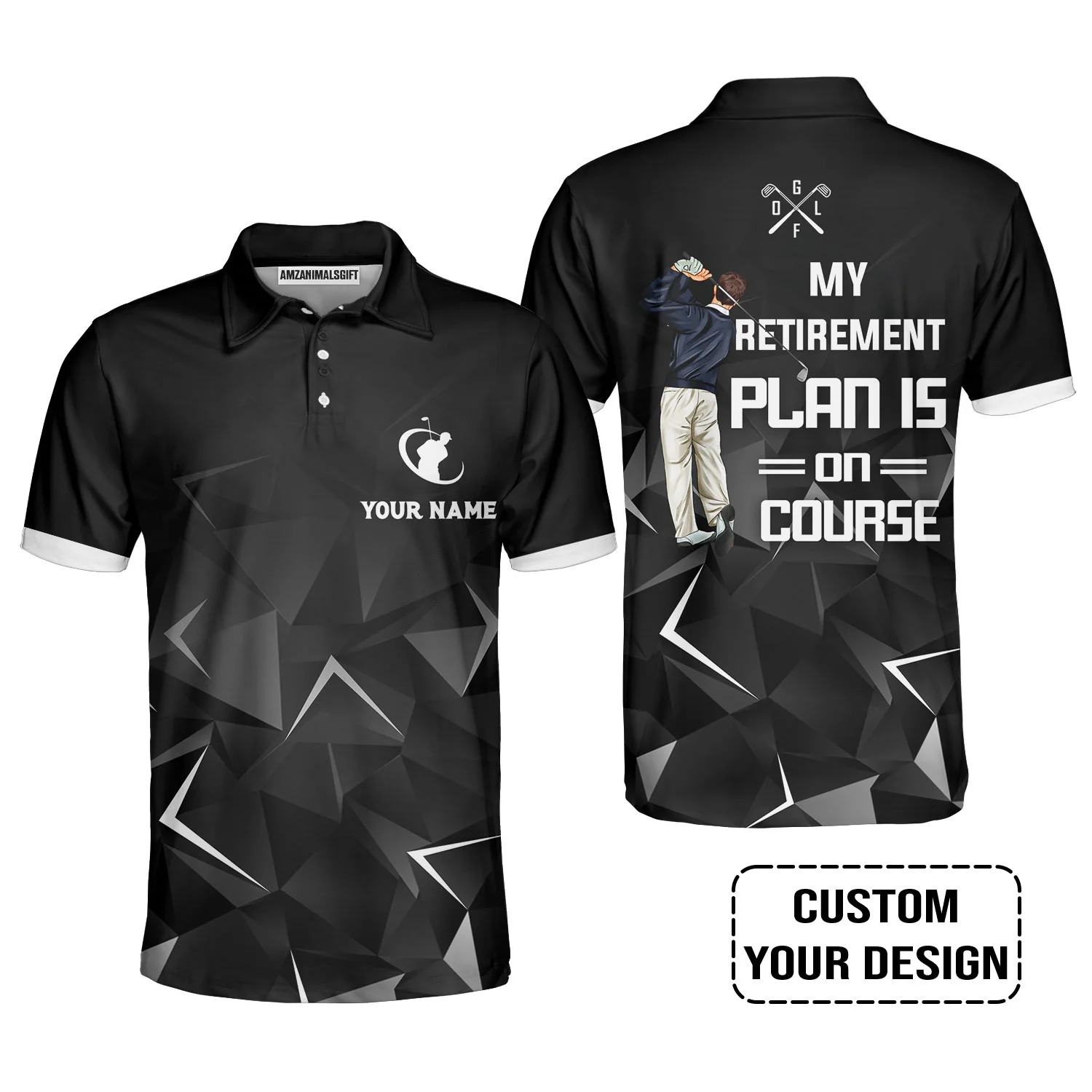 Golf Custom Polo Shirt, Golfing My Retirement Plan Is On Course Personalized Polo Shirts - Image 4