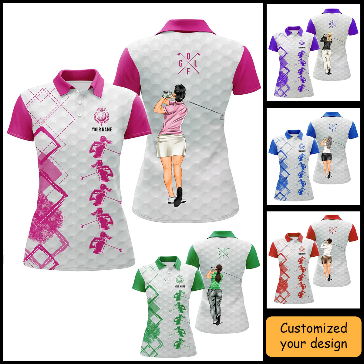 Golf Custom Women Polo Shirt, Golf Color Women Golf Polo Shirt Apparel