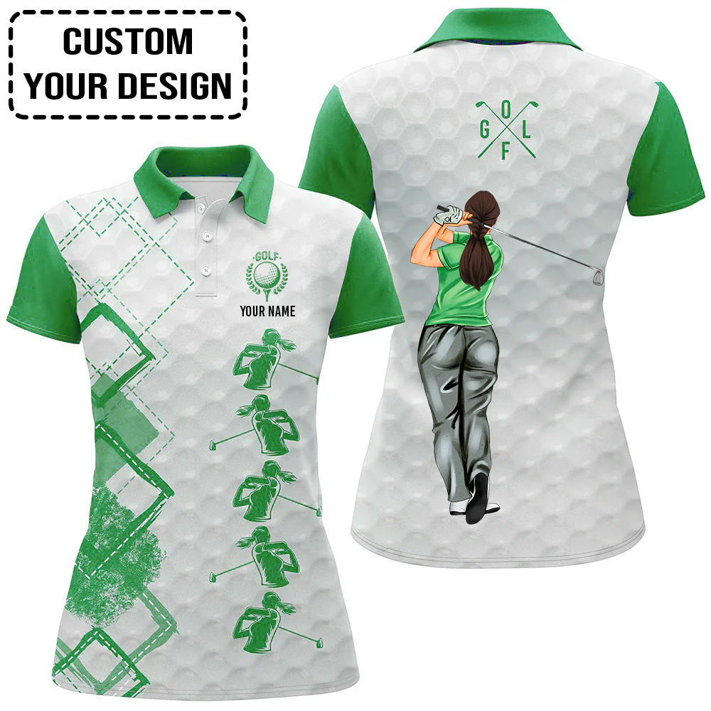 Golf Custom Women Polo Shirt, Golf Color Women Golf Polo Shirt Apparel - Image 3