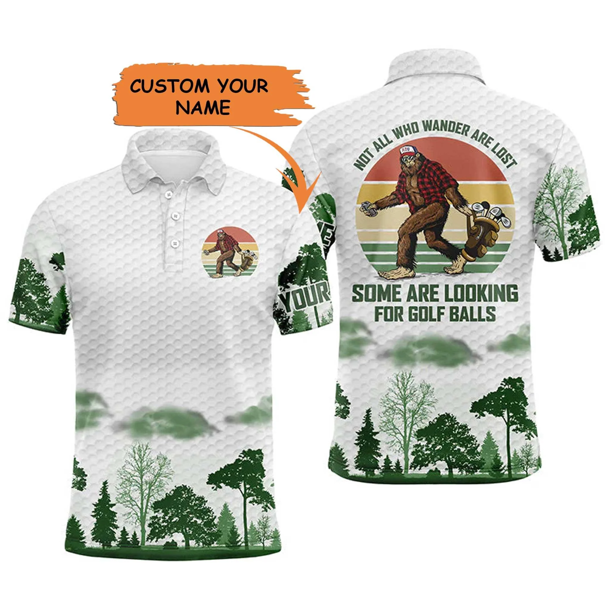 Golf Customized Name Men Polo Shirt, Bigfoot Golf Personalized Name Men Polo Shirt For Men - Perfect Gift For Golfers, Golf Lovers