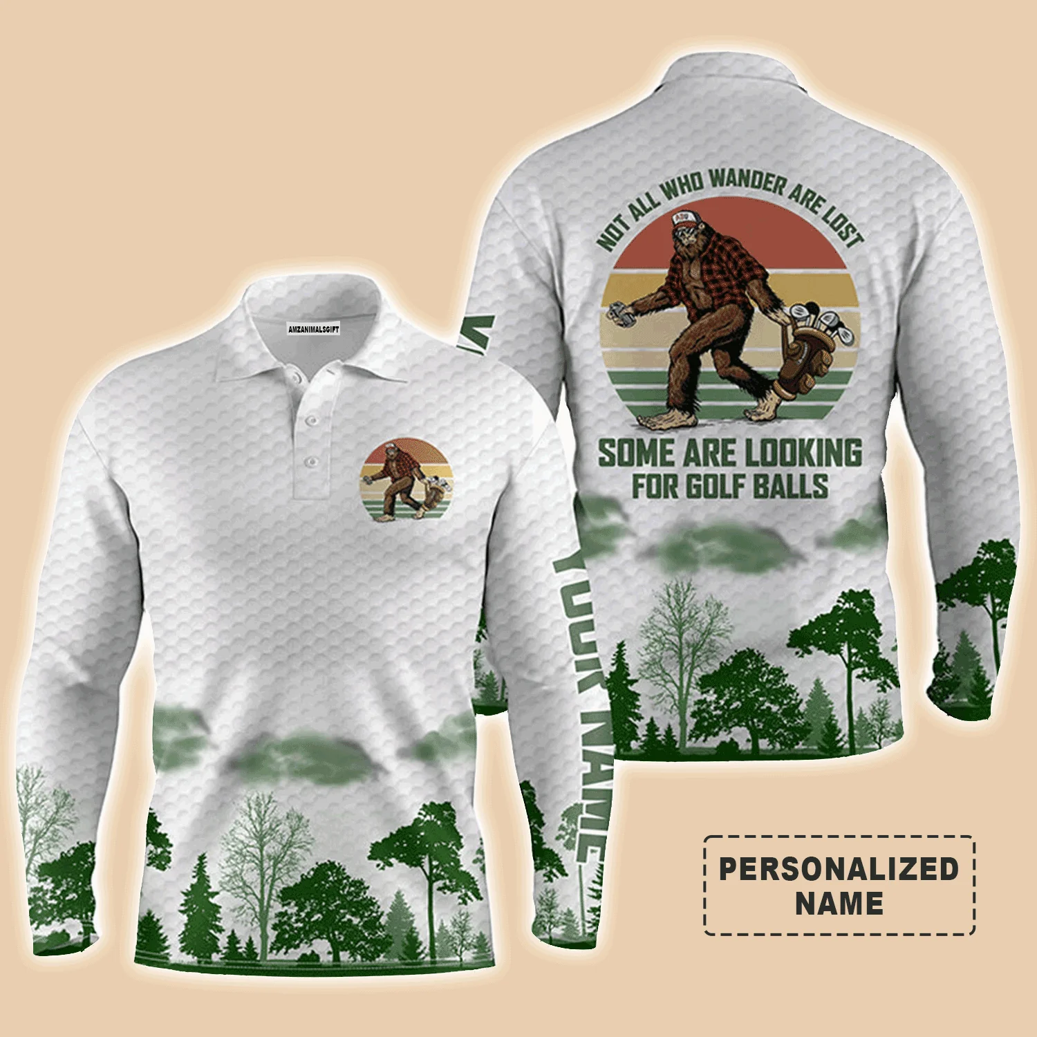 Golf Customized Name Men Polo Shirt, Bigfoot Golf Personalized Name Men Polo Shirt For Men - Perfect Gift For Golfers, Golf Lovers - Image 4