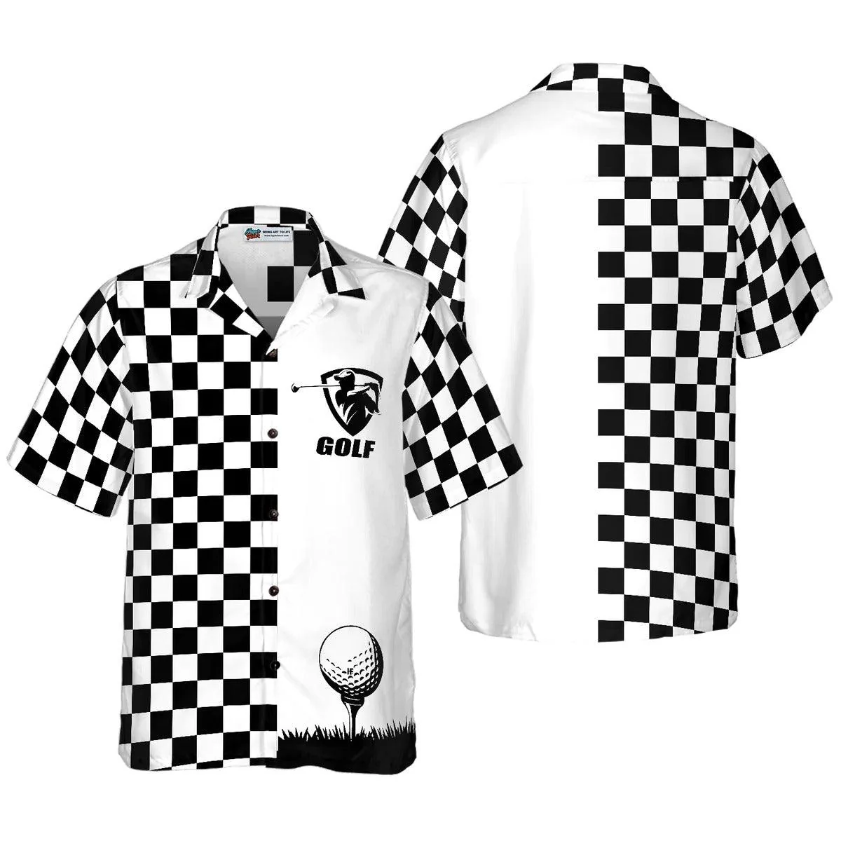 Golf Hawaiian Shirt, Checkboard Style Golf Hawaiian Shirt, Golf Summer Aloha Shirt- Perfect Gift For Men, Women, Golf Lover, Friend, Family