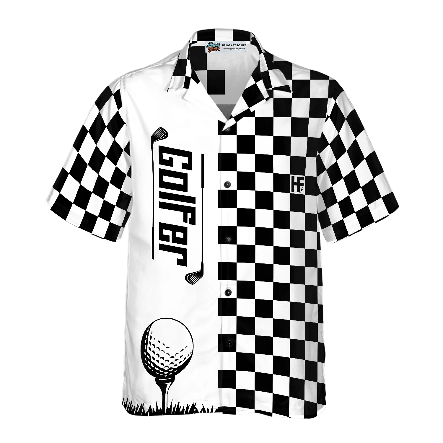 Golf Hawaiian Shirt, Checkerboard Style Golfer, Colorful Summer Aloha Hawaiian Shirt For Men Women, Gift For Friend, Golf Lover - Image 3