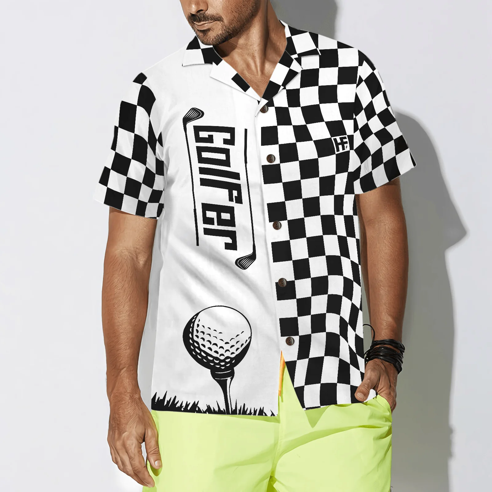 Golf Hawaiian Shirt, Checkerboard Style Golfer, Colorful Summer Aloha Hawaiian Shirt For Men Women, Gift For Friend, Golf Lover - Image 4