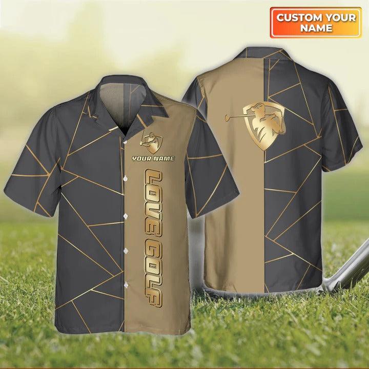 Golf Hawaiian Shirt Customized Name, Love Golf Personalized Aloha Hawaiian Shirt For Men - Perfect Gift For Golf Lovers, Golfers
