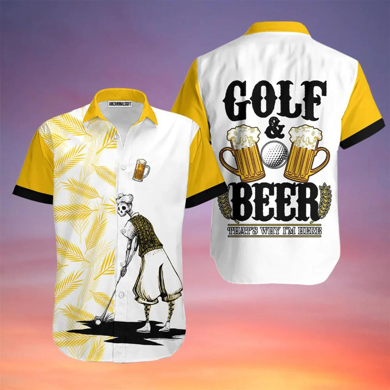 Golf Hawaiian Shirt, Golf And Beer That's Why I'm Here Aloha Hawaiian Shirts For Men and Women - Gift For Golfer, Friend, Family