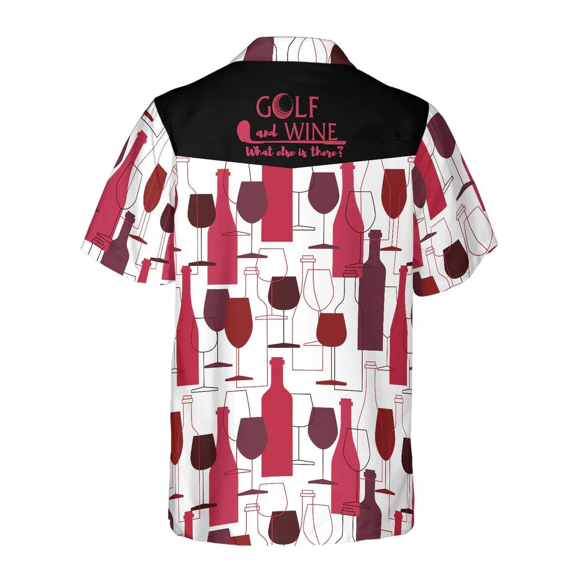 Golf Hawaiian Shirt, Golf and Wine Pattern Hawaiian Shirt, Wine Summer Aloha Shirt - Perfect Gift For Men, Women, Golf Lover, Friend, Family - Image 3