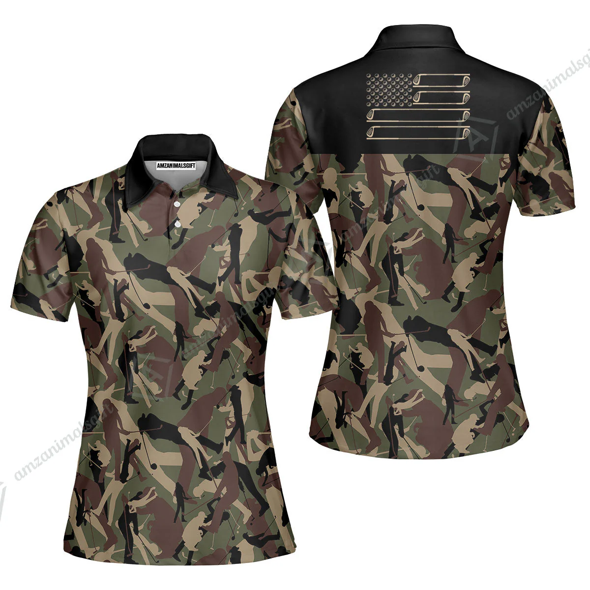 Golf Hawaiian Shirt - Golf Camouflage Pattern Golf Hawaiian Shirt, Military Golfing Hawaiian Shirt, Camo Golf Shirt - Image 4