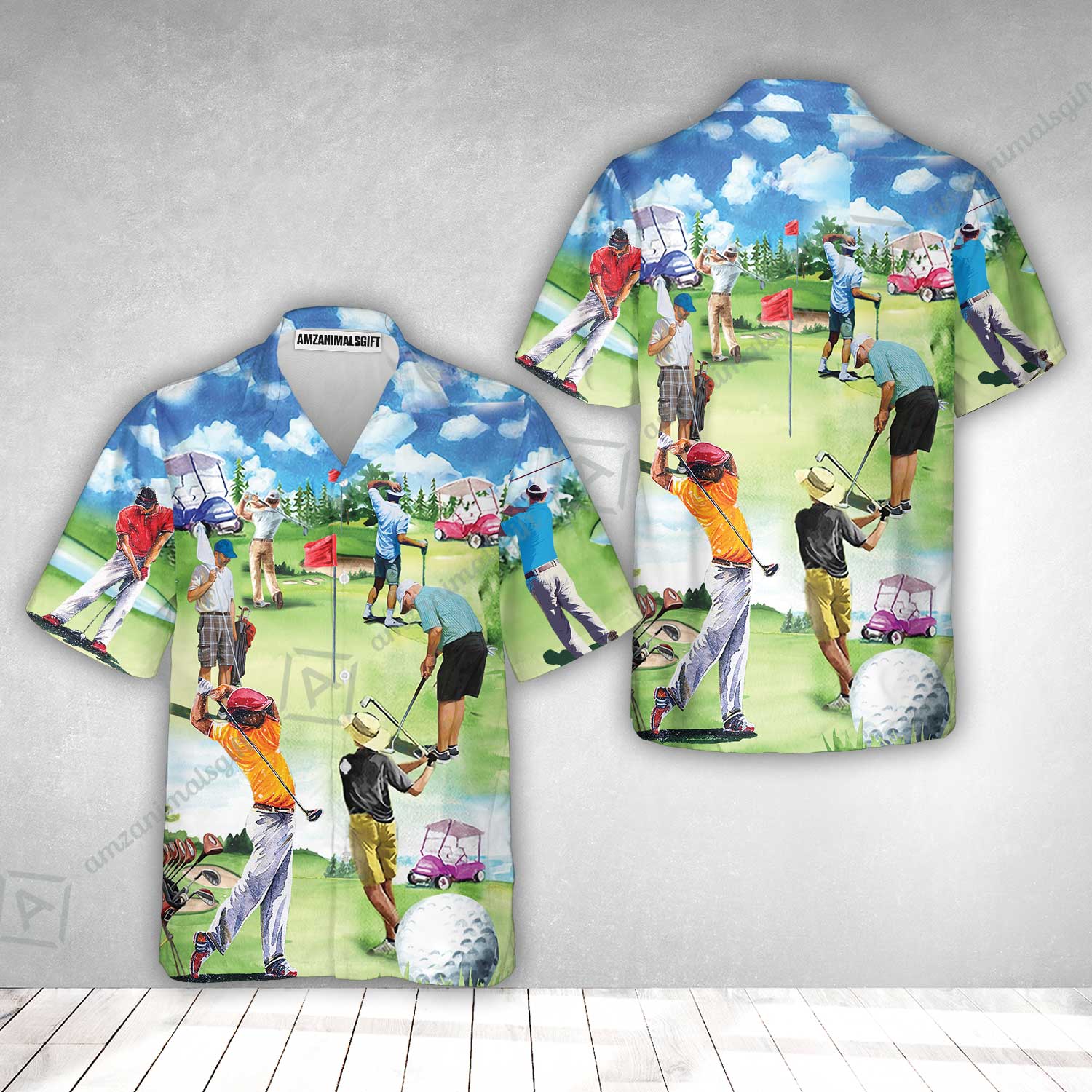 Golf Hawaiian Shirt - Golf Eat Sleep Golf Repeat Hawaiian Shirt - Perfect Gift For Men, Golfers, Golf Lovers - Image 2