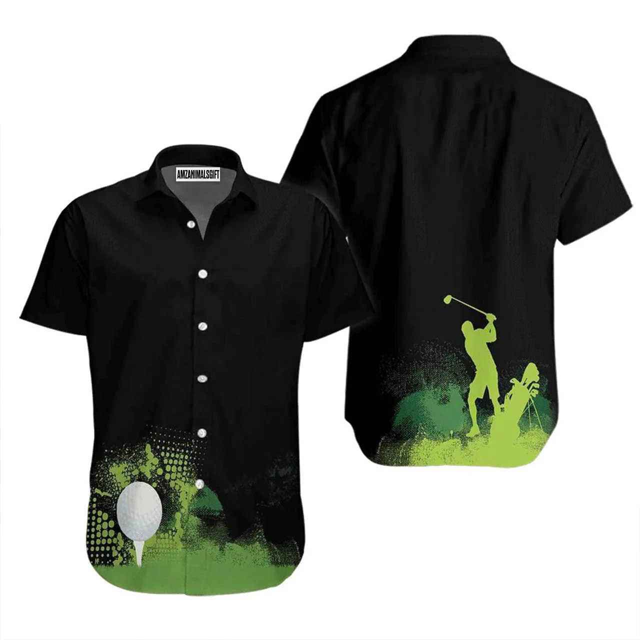 Golf Hawaiian Shirt, Golf Grunge Aloha Hawaiian Shirts For Men and Women - Gift For Golfer, Friend, Family