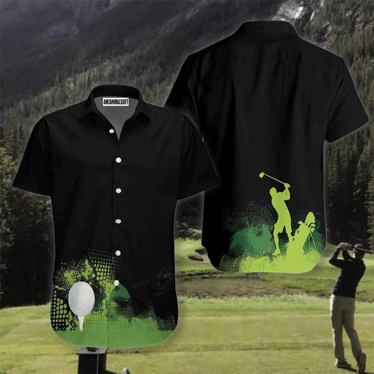 Golf Hawaiian Shirt, Golf Grunge Aloha Hawaiian Shirts For Men and Women - Gift For Golfer, Friend, Family - Image 2
