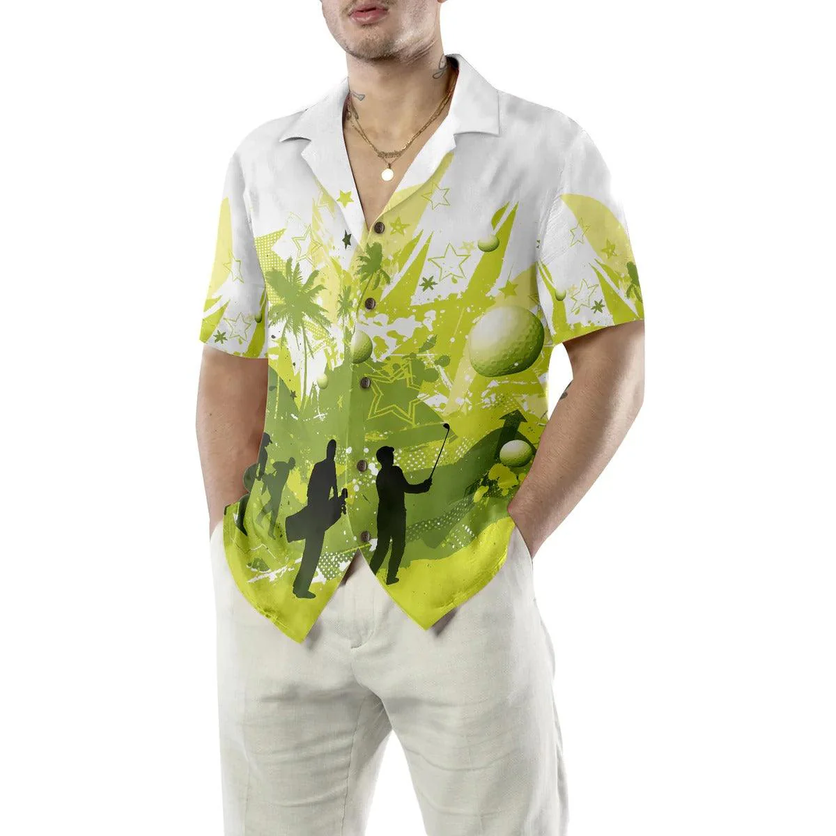 Golf Hawaiian Shirt, Golf Illustration Hawaiian Shirt, Summer Aloha Shirt - Perfect Gift For Men, Women, Husband, Wife, Golf Lover, Friend, Family - Image 5