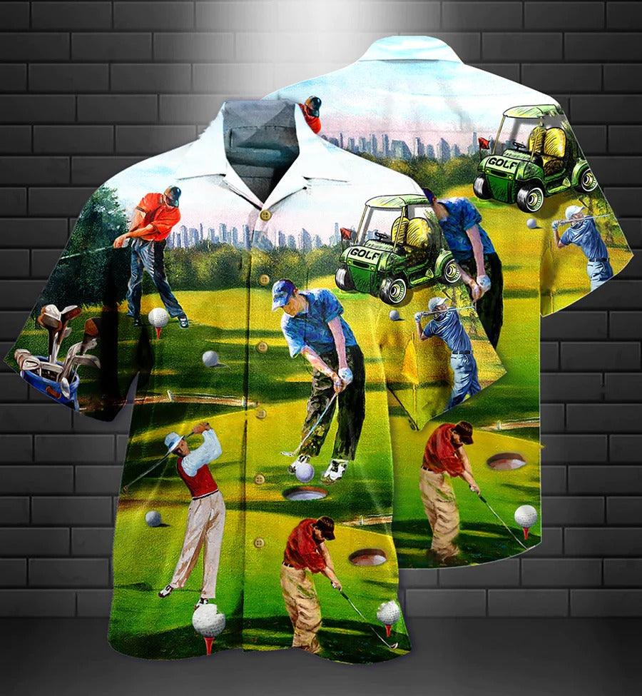 Golf Hawaiian Shirt - Golf Swing Hawaiian Shirt For Summer, Golf Cart - Perfect Gift For Men, Golfers, Golf Lovers