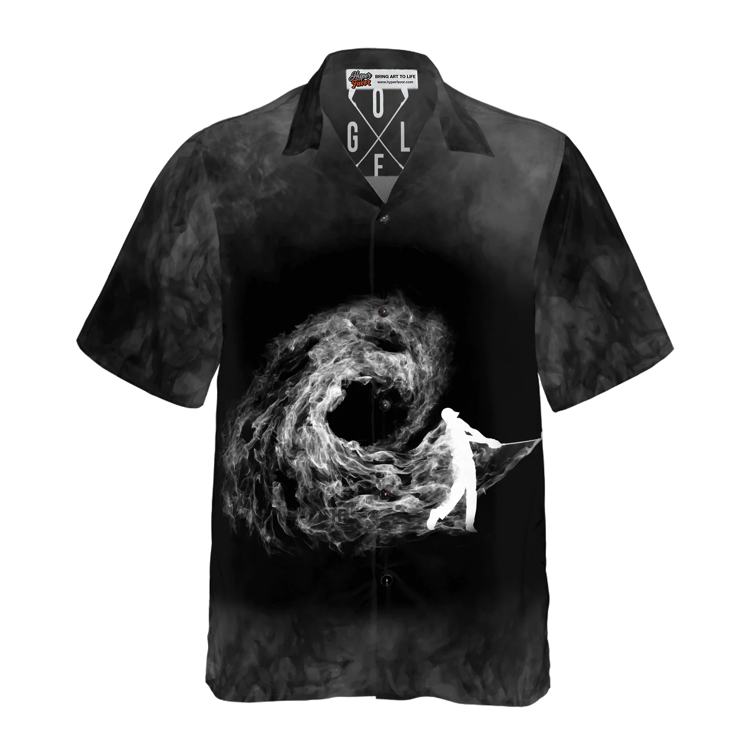 Golf Hawaiian Shirt, Golfer On Smoke Background Aloha Hawaiian Shirt For Men Women, Gift For Husband, Wife, Friend, Family, Golfers - Image 4