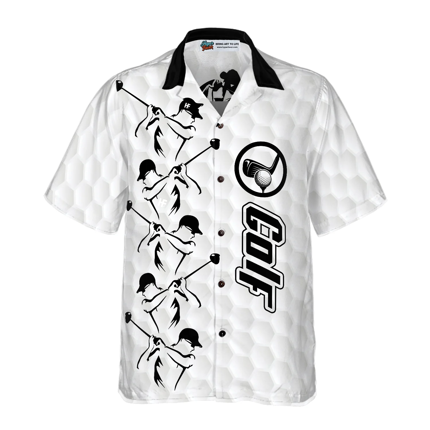 Golf Hawaiian Shirt, Grey Golf Balls Background Aloha Hawaiian Shirt, Colorful Summer Aloha Shirt, Gift For Friend, Family, Golfer, Golf Lovers - Image 3