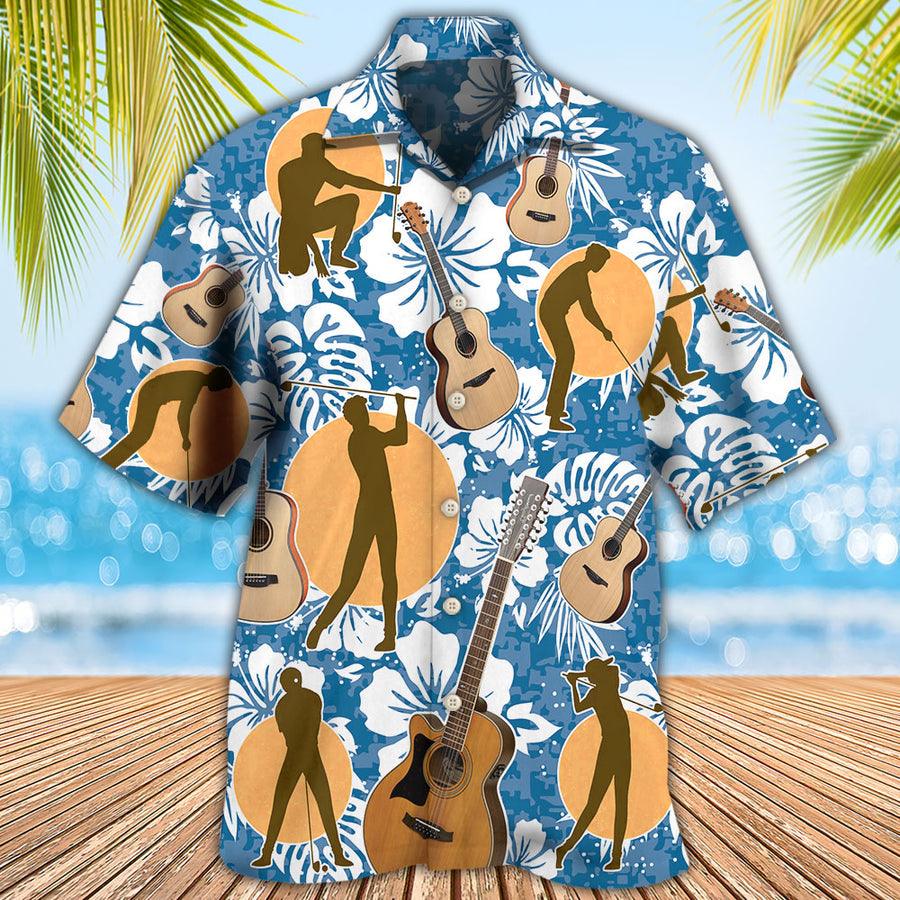 Golf Hawaiian Shirt, Guitar Golf Tropical Aloha Hawaiian Shirt For Summer, I Like Golf And Guitars Hawaiian Shirts For Men Women, Golf Lovers