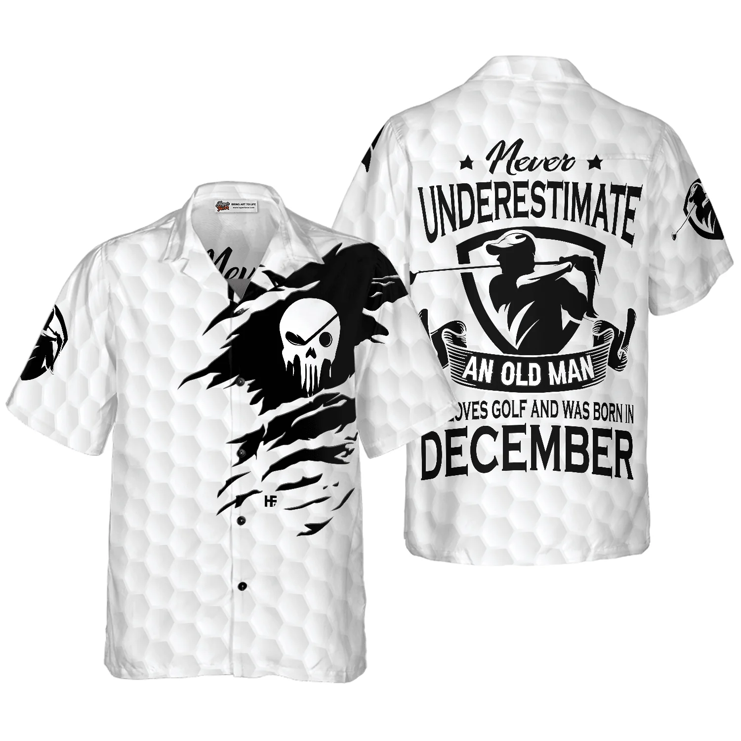 Golf Hawaiian Shirt, Never Underestimate A Golfer Born In December Aloha Hawaiian Shirt For Summer, Colorful Aloha Shirt For Men Women, Friend, Team