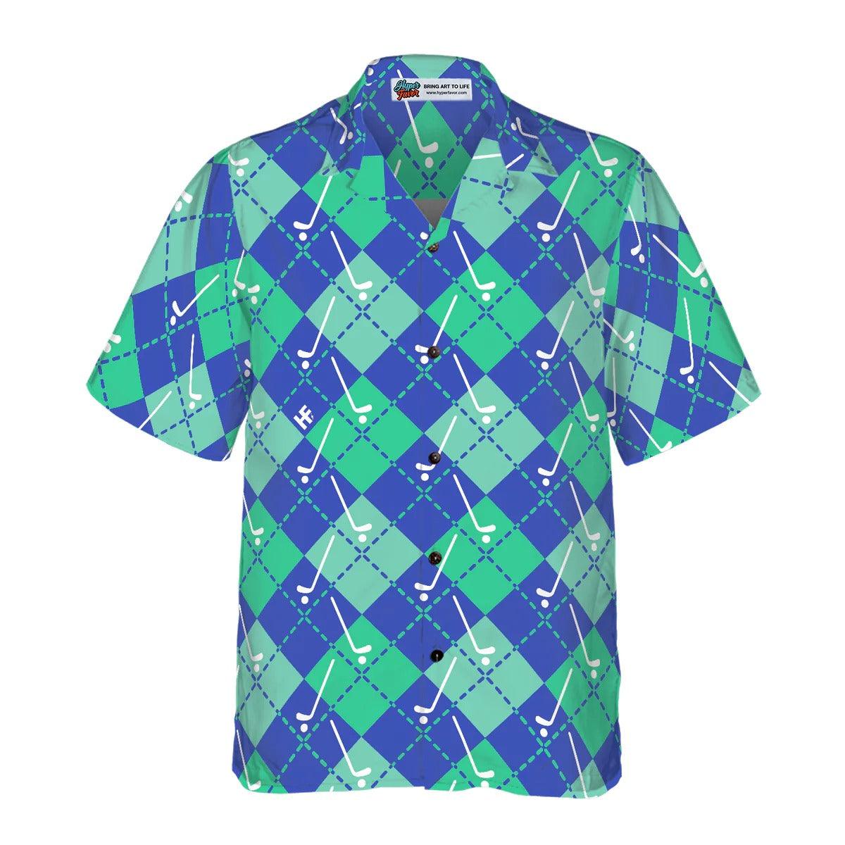 Golf Hawaiian Shirt, Plaid Golf Seamless Pattern Hawaiian Shirt, Summer Aloha Shirt - Perfect Gift For Men, Women, Golf Lover, Friend, Family - Image 2