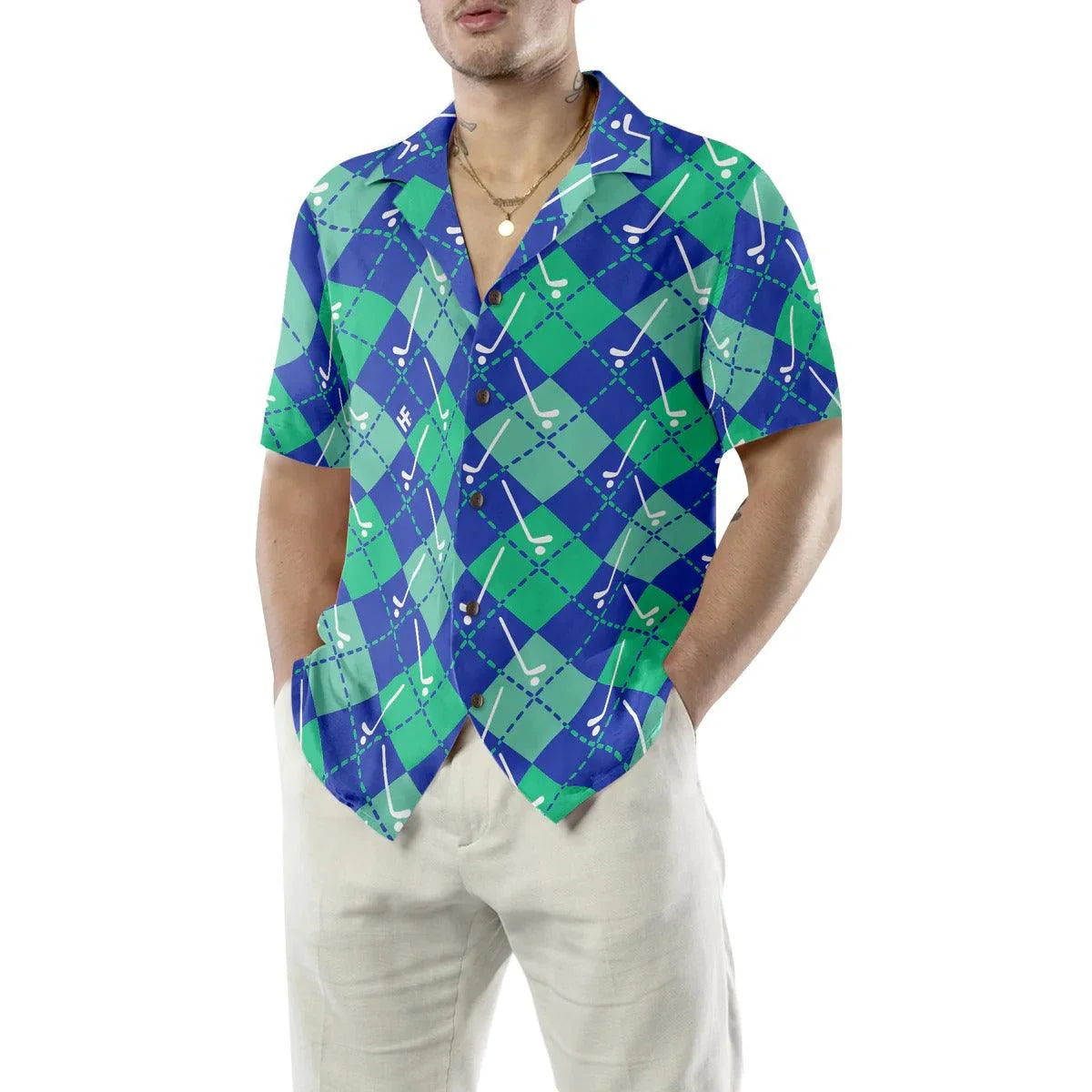 Golf Hawaiian Shirt, Plaid Golf Seamless Pattern Hawaiian Shirt, Summer Aloha Shirt - Perfect Gift For Men, Women, Golf Lover, Friend, Family - Image 5